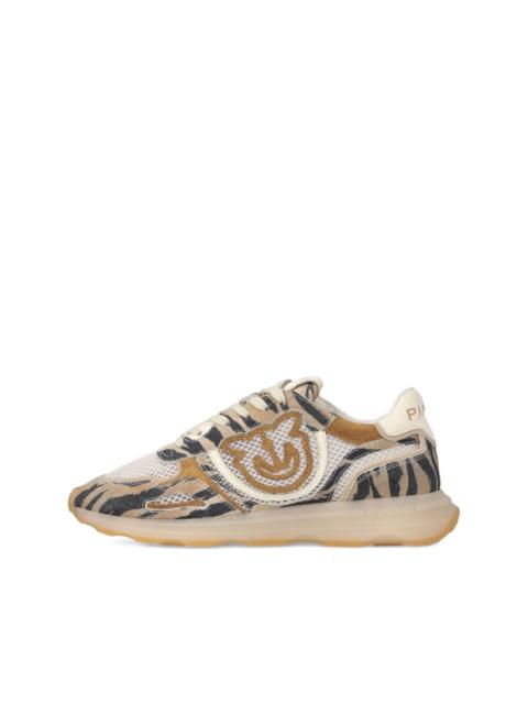 PINKO Zoe tiger-print logo sneakers