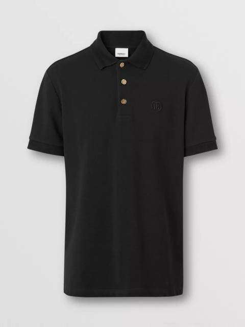 Burberry Button Detail Cotton Piqué Polo Shirt