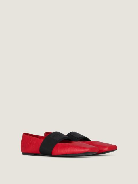 Givenchy SLICED SQUARE BALLERINAS IN TEXTURED-EFFECT LEATHER