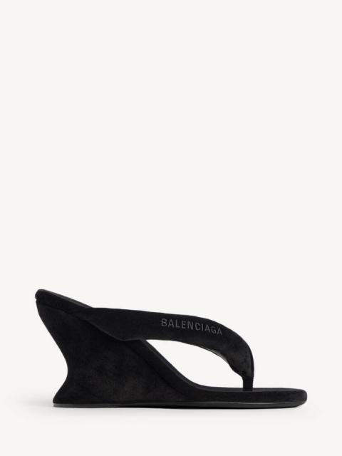 BALENCIAGA Women's Gaeta Wedge Thong in Black