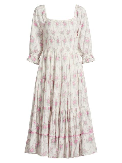 LoveShackFancy Women's Victorian Rigby Floral Dress - Rose Picnic