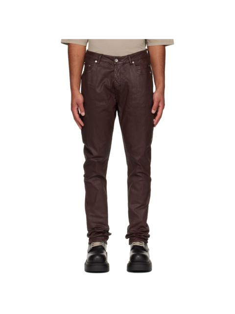 Rick Owens DRKSHDW Burgundy Concordians Detroit Cut Jeans