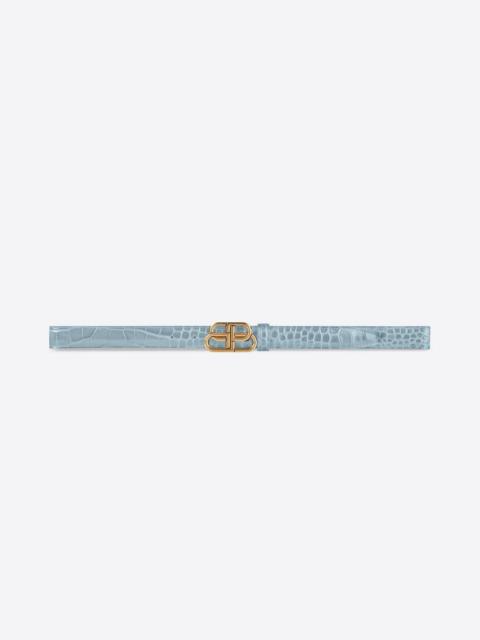 BALENCIAGA Women's Bb Thin Belt in Blue