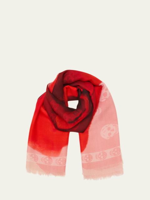 Giant Rose Wool Scarf