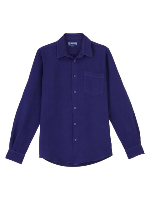 Vilebrequin Men's Long-Sleeve Linen Shirt - Midnight
