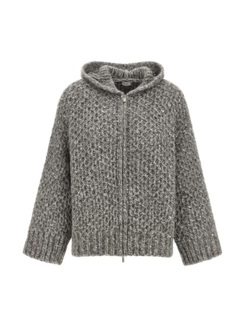 PESERICO Zipped Hooded Cardigan
