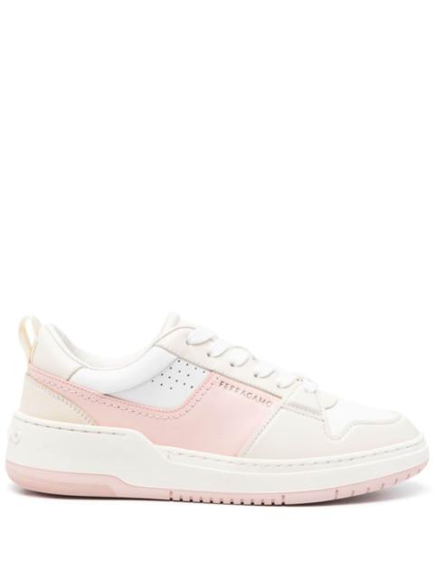 FERRAGAMO Dennis panelled leather sneakers