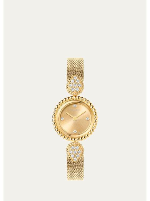 Boucheron Serpent Boheme 18K Yellow Gold Bracelet Watch with Diamonds, 23mm