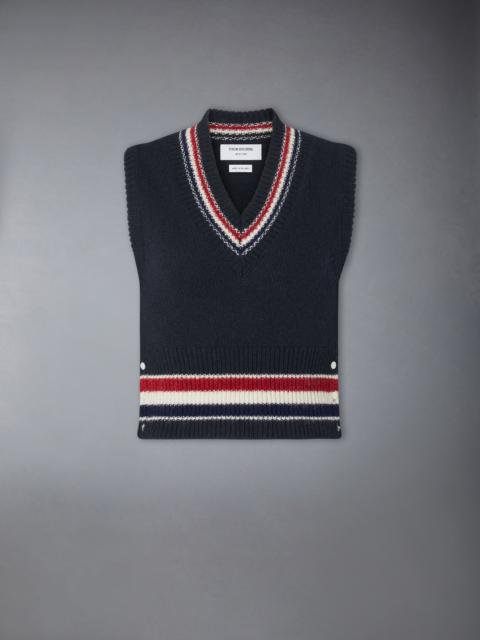 Thom Browne DONEGAL RWB STRIPE HECTOR POINTELLE VEST