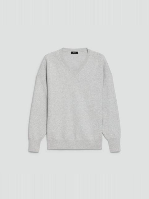 Theory V-Neck Sweatshirt in Light Bilen