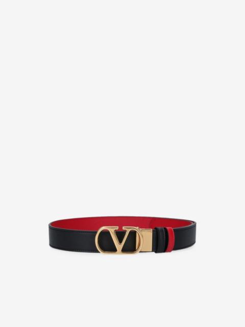 Valentino VLogo Signature reversible shiny calfskin belt - 30Mm / 1.2 In.