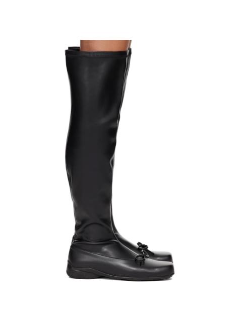 OPEN YY Black Thigh High Ballet Tall Boots