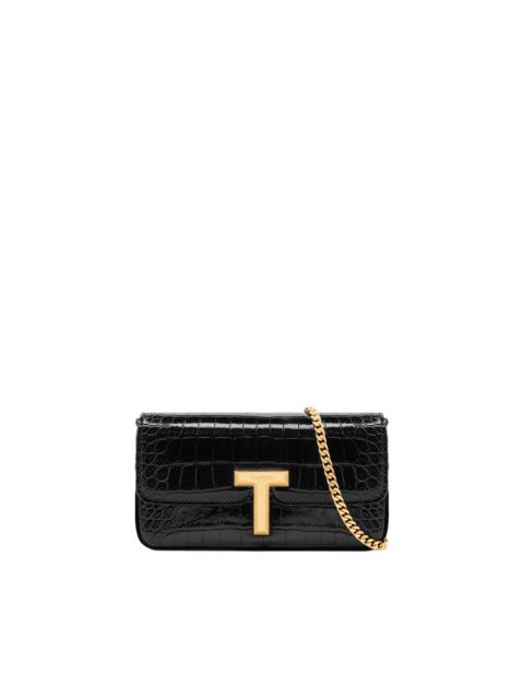 TOM FORD SHINY STAMPED CROCODILE LEATHER WALLIS MINI BAG