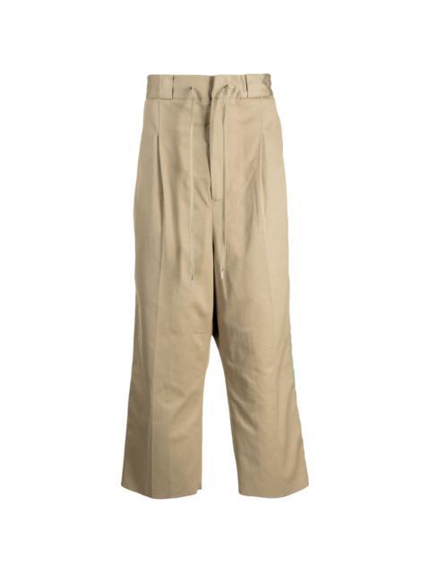 drawstring-waist drop-crotch trousers