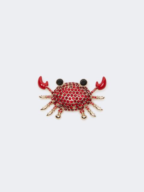 WEEKEND Max Mara Metal brooch with rhinestones - RED
