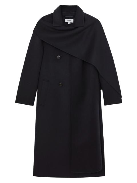 REISS Women's Indira Scarf Wool-Blend Coat - Navy