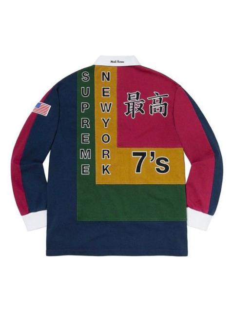 Supreme Supreme SS20 Week 2 7s Rugby Long Sleeves Polo Shirt Unisex Blue SUP-SS20-146