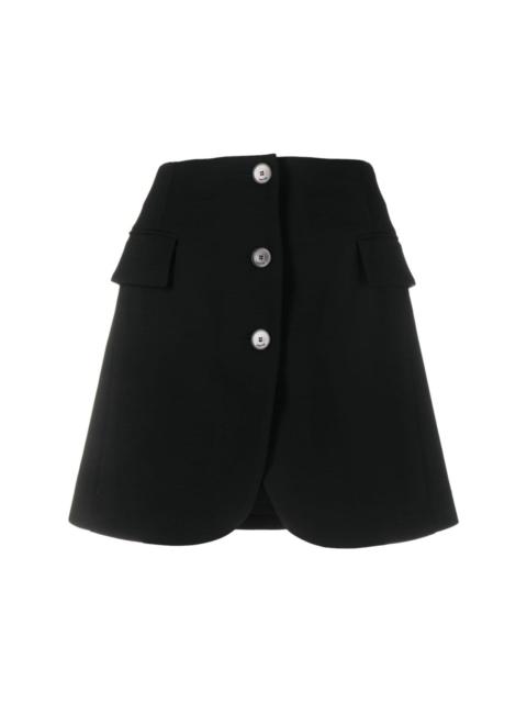 Lanvin button-front virgin-wool miniskirt