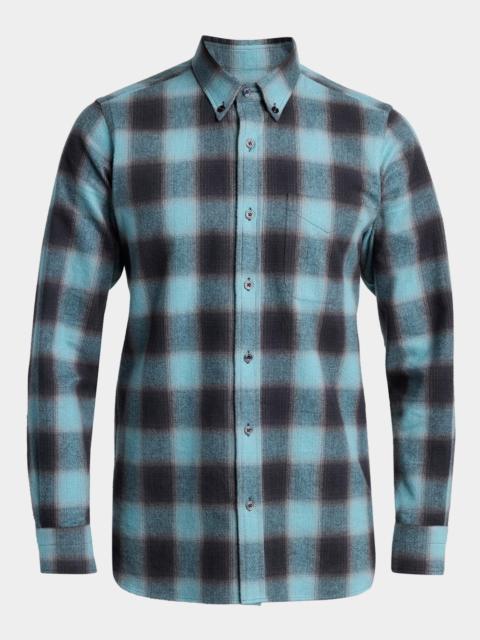 TOM FORD Men's Brushed Flannel Check Button-Down Shirt