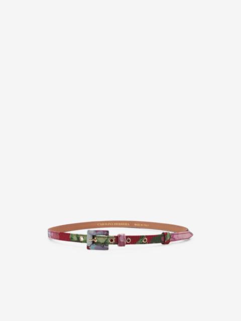 CAROLINA HERRERA hydrangea-print skinny belt