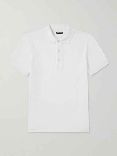 TOM FORD Slim-Fit Lyocell and Cotton-Blend Piqué Polo Shirt