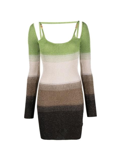 GCDS knitted striped mini dress
