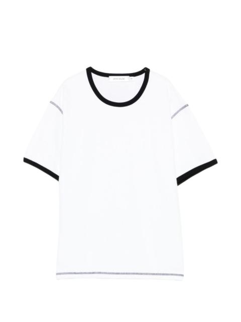 AYA MUSE waffle trim T-shirt