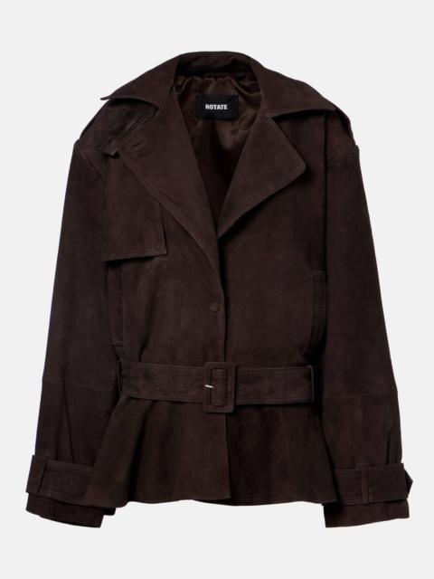 ROTATE Oversized suede biker jacket