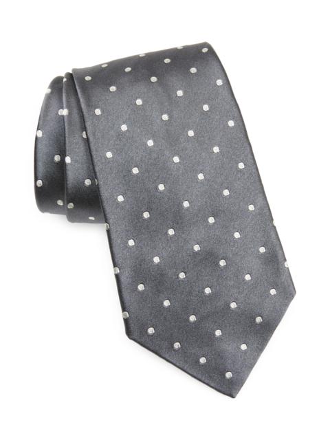 Ralph Lauren Grey Polka Dot Silk Tie