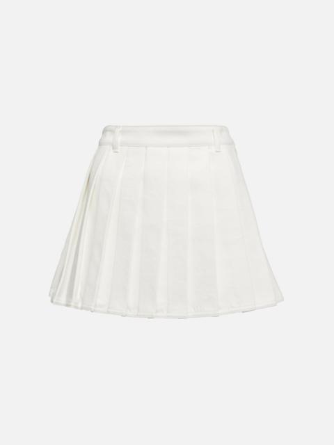 Low-rise cotton denim miniskirt
