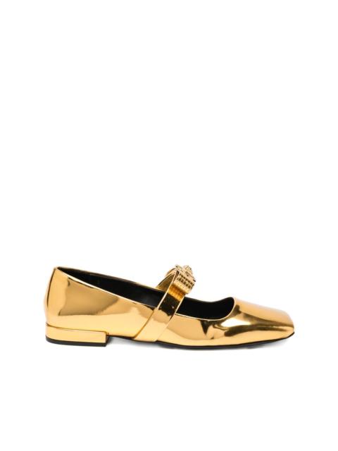 VERSACE leather flats