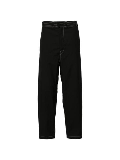 Lemaire contrast-stitching belted trousers