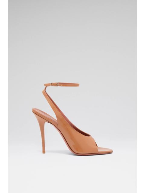 Amina Muaddi ANOK SANDAL 105 PEARLY LATTE PATENT