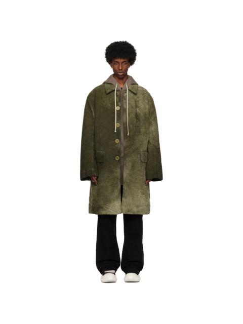 Rick Owens DRKSHDW Khaki Porterville Jumbo Mac Coat
