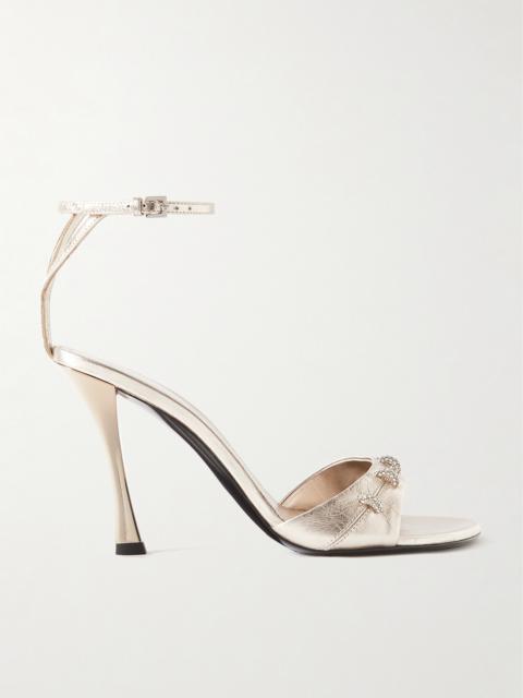 Givenchy Stitch Crystal-embellished Leather Sandals