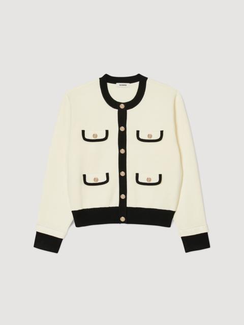 Sandro TWO-TONE CARDIGAN WITH BUTTONS