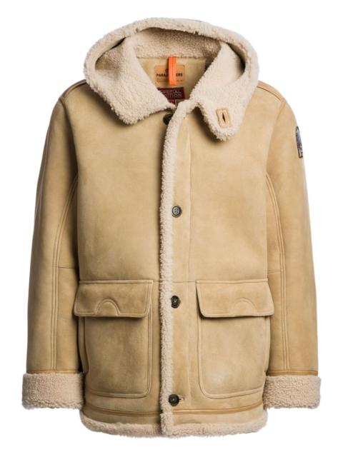 PARAJUMPERS hooded suede sheepskin jacket