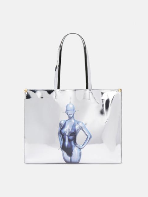 Stella McCartney Sexy Robot Graphic Mirrored Chrome-Effect Tote Bag