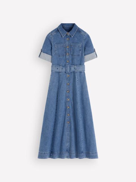 BODEN Denim Midi Shirt Dress-Light Vintage