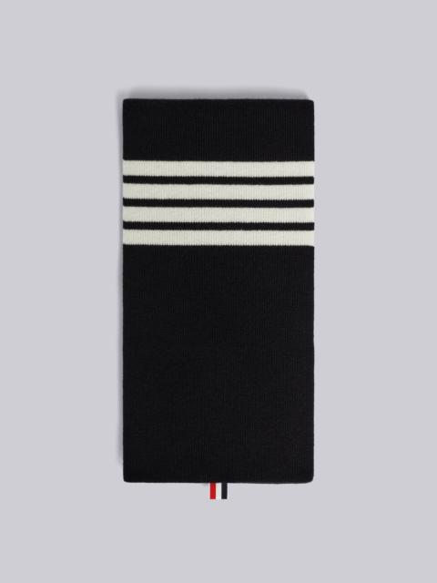 Thom Browne Black Cashmere 4-Bar Knit Scarf