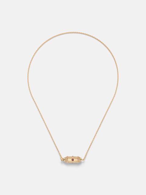MARIE LICHTENBERG Coco Micro 18kt gold locket necklace with rubies