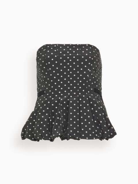 TANYA TAYLOR Farah Top in Black/Ivory Multi