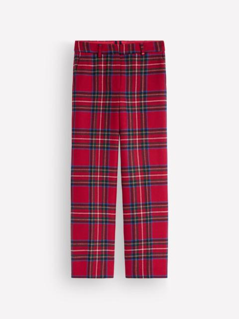 BODEN Canonbury Wool Blend Pants-Red Check