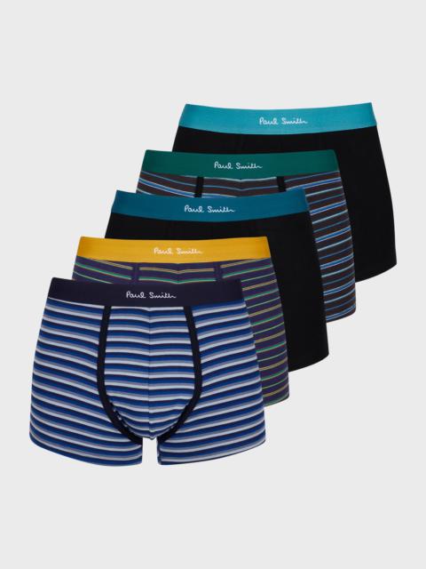 Paul Smith Multicolour Stripe Mix Cotton 5-Pack Striped Trunks