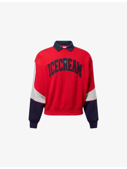 ICECREAM Collared Warm-Up Cotton-Jersey Sweatshirt