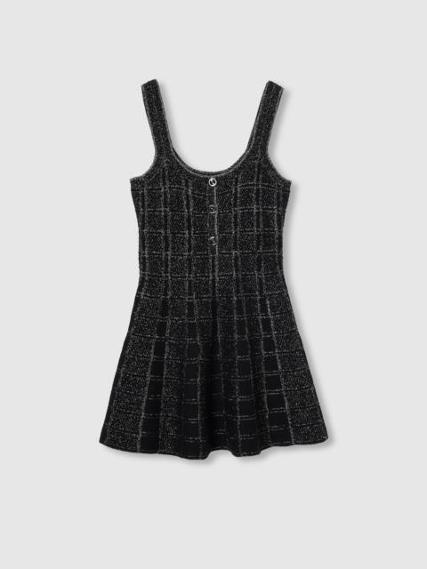 GUCCI Wool and lamé check jacquard dress