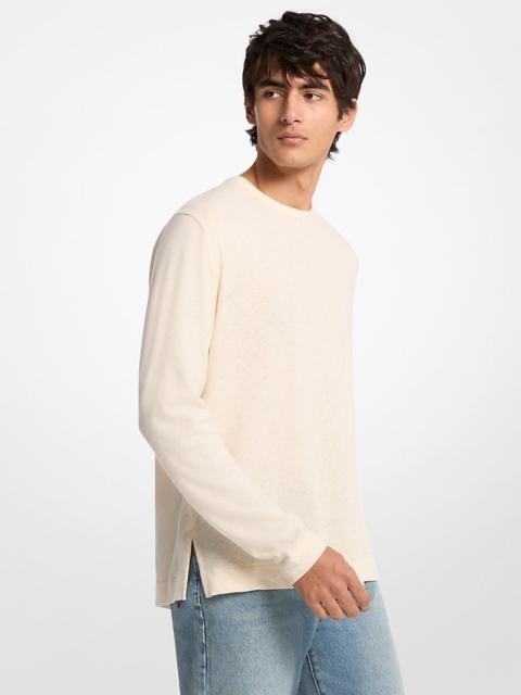 MICHAEL KORS Linen and Cotton Jersey Long-Sleeve T-Shirt