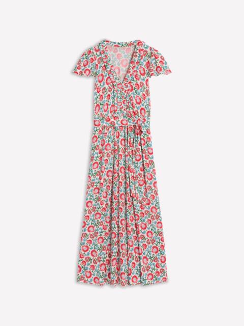 BODEN Nicola Jersey Tea Dress-Ivory, Garden Vine