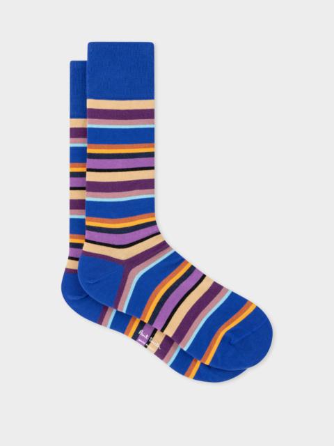 Cobalt Blue Multi-Stripe Socks