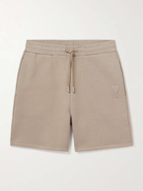 Straight-Leg Logo-Embossed Cotton-Blend Jersey Drawstring Shorts